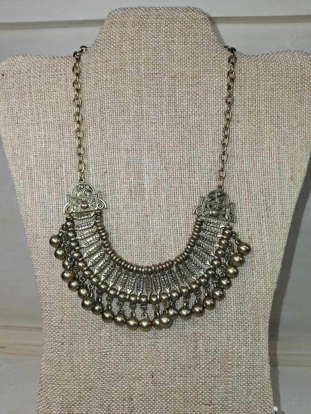 Gold Statement Bib Necklace - Women Jewelry